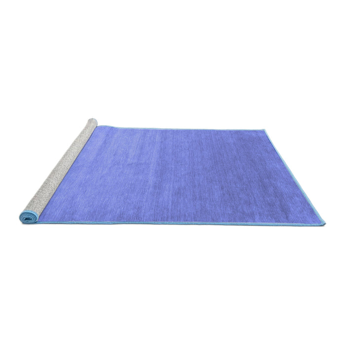 Sideview of Machine Washable Abstract Blue Contemporary Rug, wshcon1407blu
