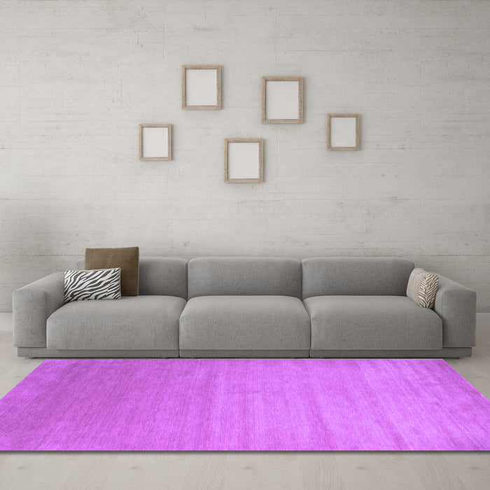 Machine Washable Abstract Purple Contemporary Area Rugs in a Living Room, wshcon1407pur
