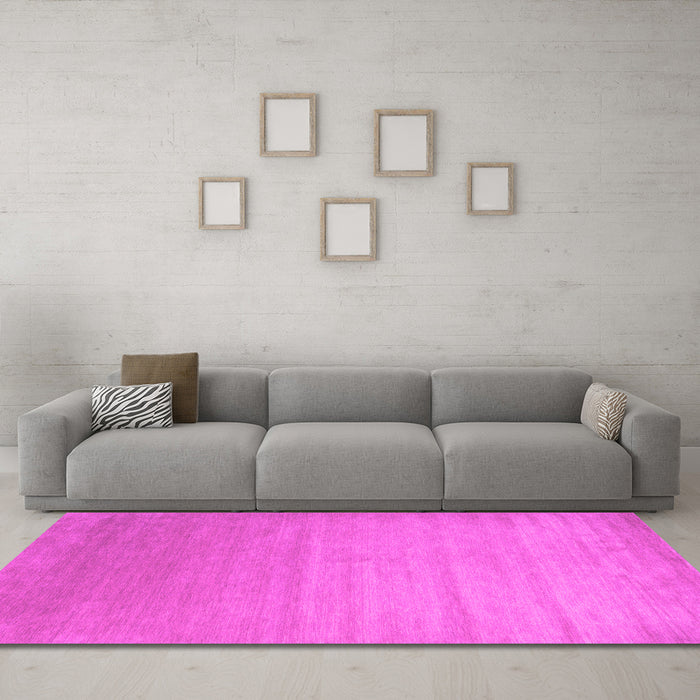 Machine Washable Abstract Pink Contemporary Rug in a Living Room, wshcon1407pnk