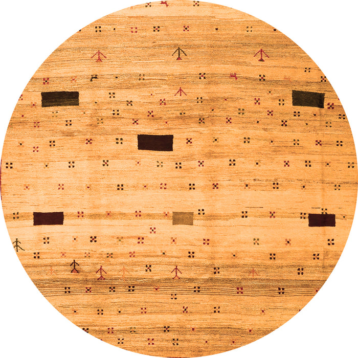 Square Abstract Orange Contemporary Rug, con1408org