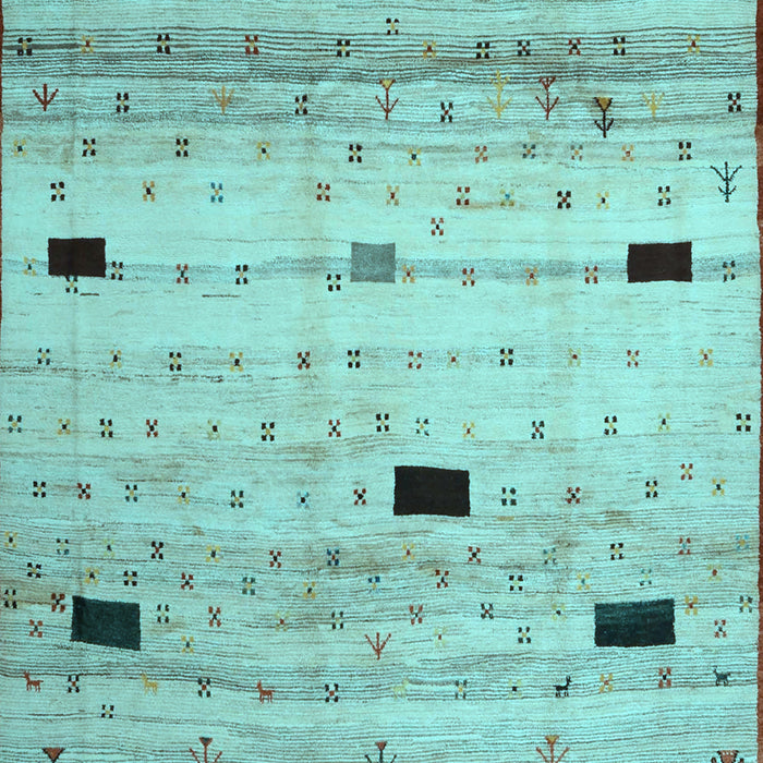 Abstract Light Blue Contemporary Rug, con1408lblu