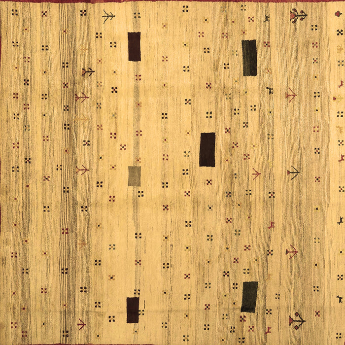 Square Machine Washable Abstract Brown Contemporary Rug, wshcon1408brn