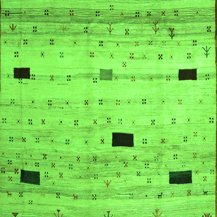 Serging Thickness of Machine Washable Abstract Green Contemporary Area Rugs, wshcon1408grn