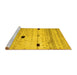 Sideview of Machine Washable Abstract Yellow Contemporary Rug, wshcon1408yw