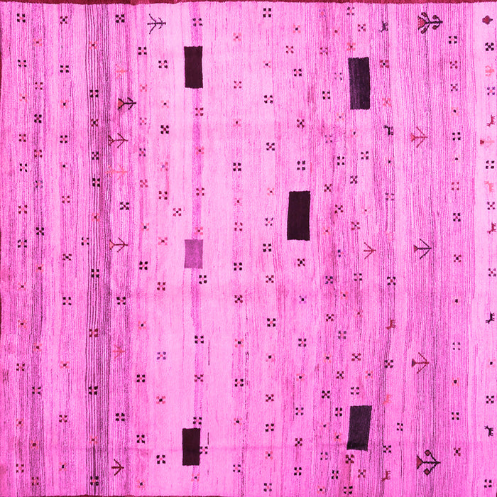 Square Machine Washable Abstract Pink Contemporary Rug, wshcon1408pnk