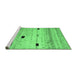 Sideview of Machine Washable Abstract Emerald Green Contemporary Area Rugs, wshcon1408emgrn