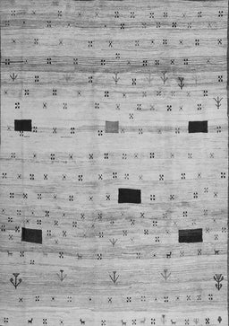 Abstract Gray Contemporary Rug, con1408gry