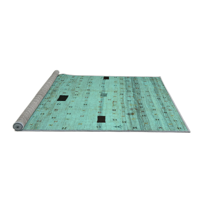 Sideview of Machine Washable Abstract Light Blue Contemporary Rug, wshcon1408lblu