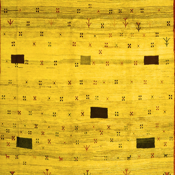 Abstract Yellow Contemporary Rug, con1408yw