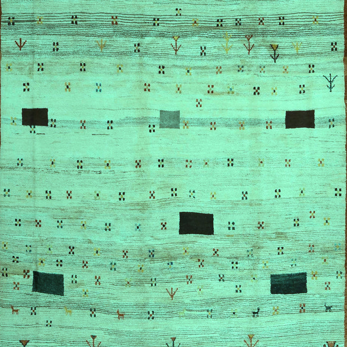 Abstract Turquoise Contemporary Rug, con1408turq