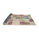 Thickness of Contemporary Orange Salmon Pink Patchwork Rug, con1409