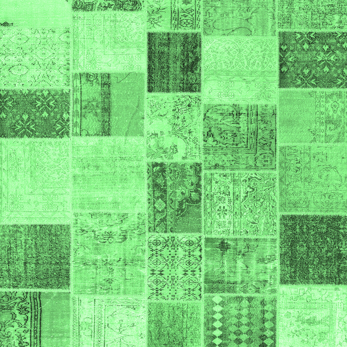 Patchwork Emerald Green Transitional Rug, con1409emgrn