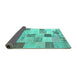 Sideview of Patchwork Turquoise Transitional Rug, con1409turq