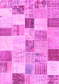 Patchwork Pink Transitional Rug, con1409pnk