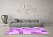 Machine Washable Patchwork Purple Transitional Area Rugs in a Living Room, wshcon1409pur