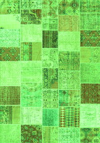 Patchwork Green Transitional Rug, con1409grn