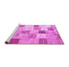 Sideview of Machine Washable Patchwork Pink Transitional Rug, wshcon1409pnk
