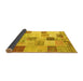 Sideview of Patchwork Yellow Transitional Rug, con1409yw