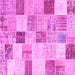 Square Patchwork Pink Transitional Rug, con1409pnk