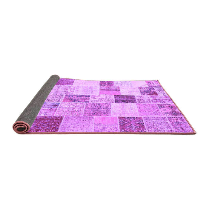 Sideview of Patchwork Purple Transitional Rug, con1409pur