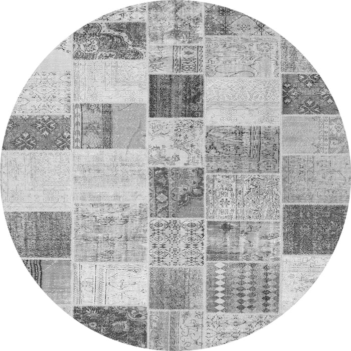 Square Patchwork Gray Transitional Rug, con1409gry