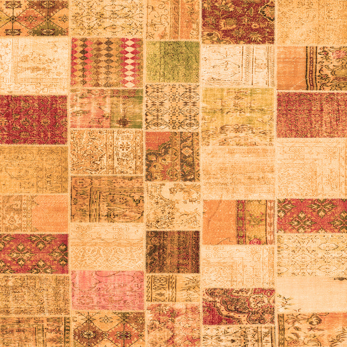 Serging Thickness of Patchwork Orange Transitional Rug, con1409org