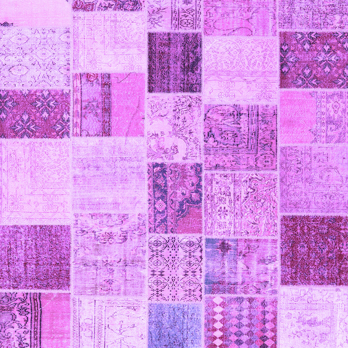 Machine Washable Patchwork Purple Transitional Area Rugs, wshcon1409pur