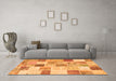 Machine Washable Patchwork Orange Transitional Area Rugs in a Living Room, wshcon1409org