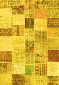 Patchwork Yellow Transitional Rug, con1409yw