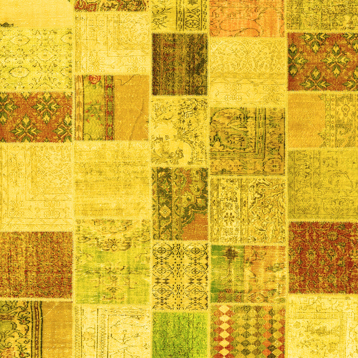 Patchwork Yellow Transitional Rug, con1409yw