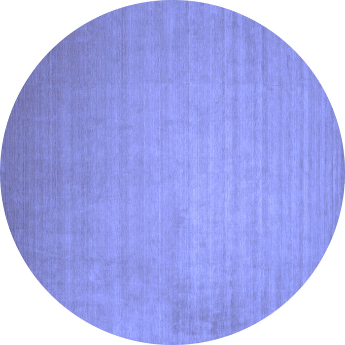 Round Solid Blue Modern Rug, con140blu