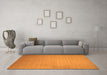 Machine Washable Solid Orange Modern Area Rugs in a Living Room, wshcon140org