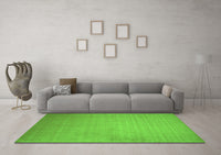 Machine Washable Solid Green Modern Rug, wshcon140grn