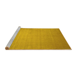 Sideview of Machine Washable Solid Yellow Modern Rug, wshcon140yw