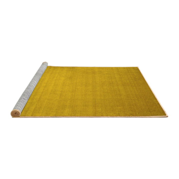 Sideview of Machine Washable Solid Yellow Modern Rug, wshcon140yw