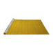 Sideview of Machine Washable Solid Yellow Modern Rug, wshcon140yw