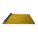 Sideview of Solid Yellow Modern Rug, con140yw