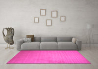 Machine Washable Solid Pink Modern Rug, wshcon140pnk