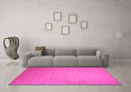 Machine Washable Solid Pink Modern Rug in a Living Room, wshcon140pnk