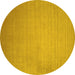 Round Solid Yellow Modern Rug, con140yw