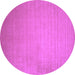 Round Solid Purple Modern Rug, con140pur