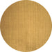 Round Solid Brown Modern Rug, con140brn