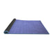 Sideview of Solid Blue Modern Rug, con140blu