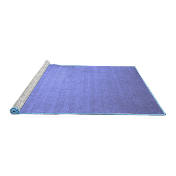 Sideview of Machine Washable Solid Blue Modern Rug, wshcon140blu