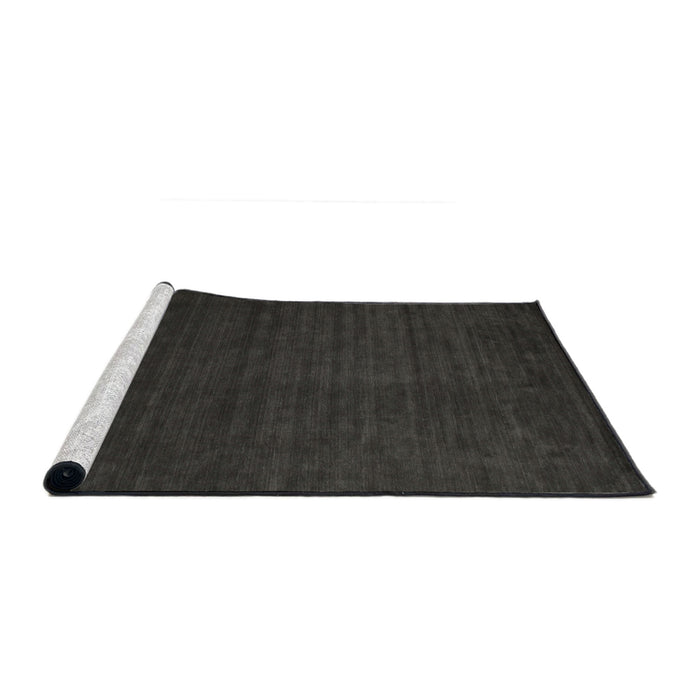 Serging Thickness of Machine Washable Contemporary Charcoal Black Rug, wshcon141