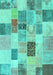 Patchwork Turquoise Transitional Rug, con1410turq