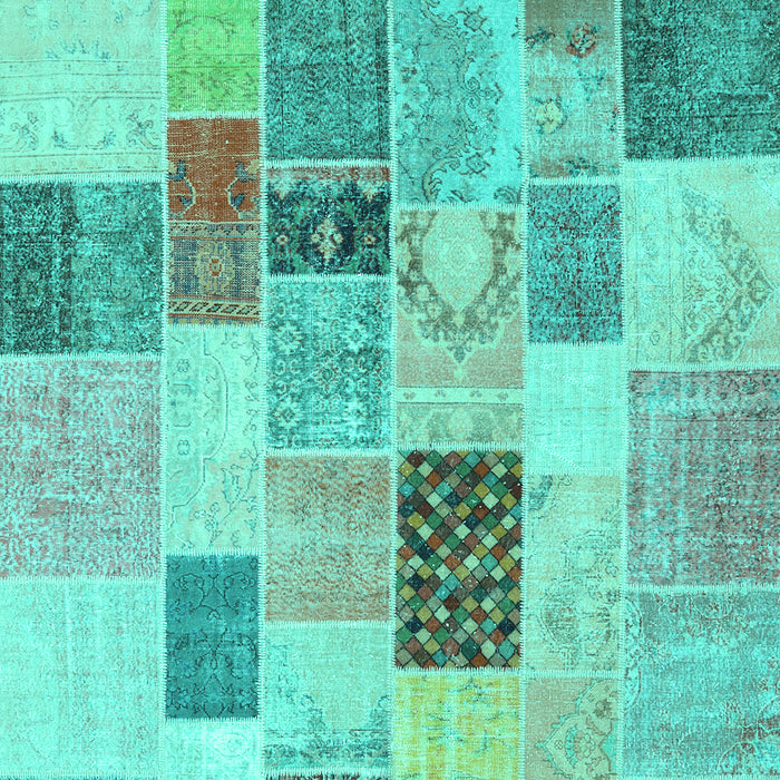 Patchwork Turquoise Transitional Rug, con1410turq
