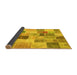 Sideview of Patchwork Yellow Transitional Rug, con1410yw