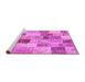 Sideview of Machine Washable Patchwork Pink Transitional Rug, wshcon1410pnk