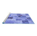 Sideview of Machine Washable Patchwork Blue Transitional Rug, wshcon1410blu